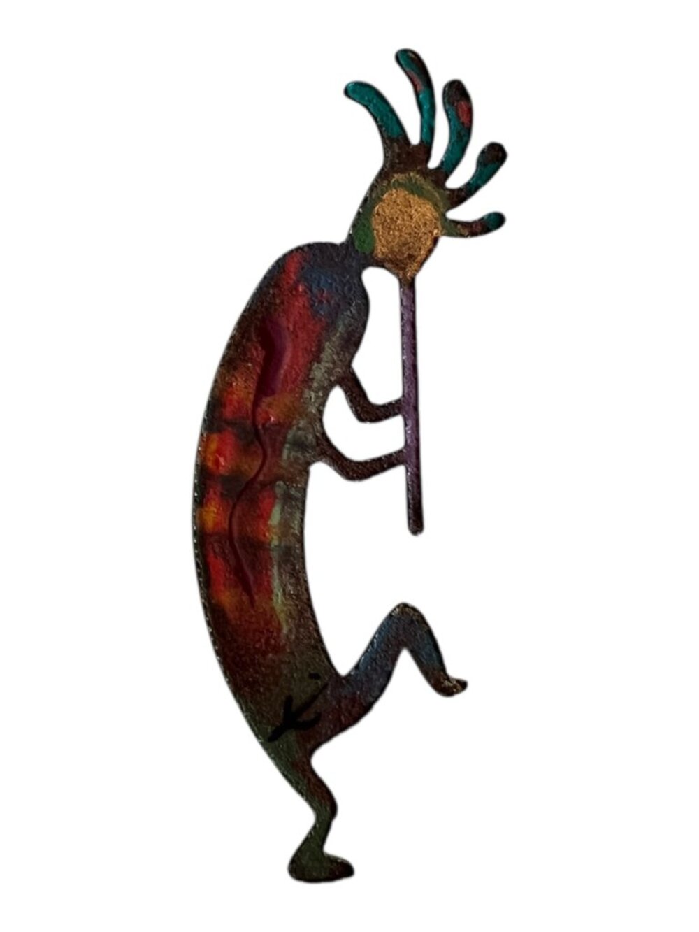 Vintage Signed Kokopelli Pin Brooch | Artisan Southwest Jewelry - Picture 2 of 3